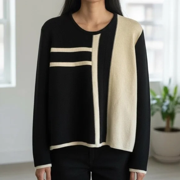 ESCADRE Women's Sweater Merino Wool Blend -Made In ITALY - Picture 1 of 10